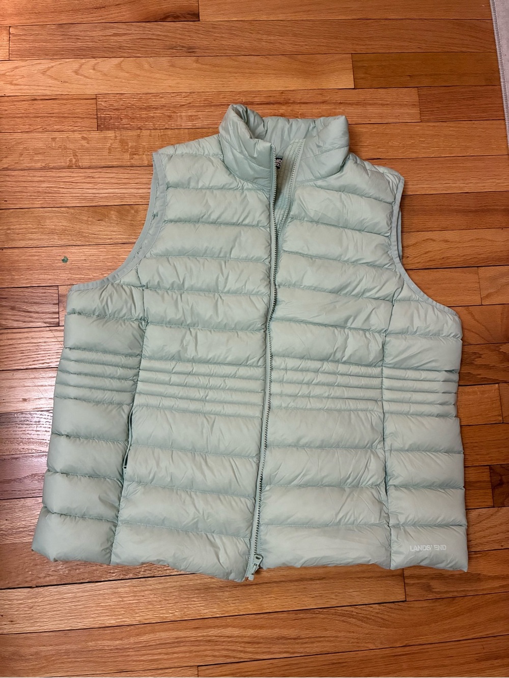 Lands' End Women's Quilted Puffer Vest - Mint Green
